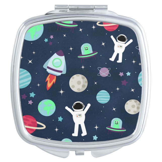 Space Pattern illustration Compact Mirror (Front)