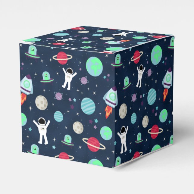 Space Pattern illustration Favor Boxes (Front Side)