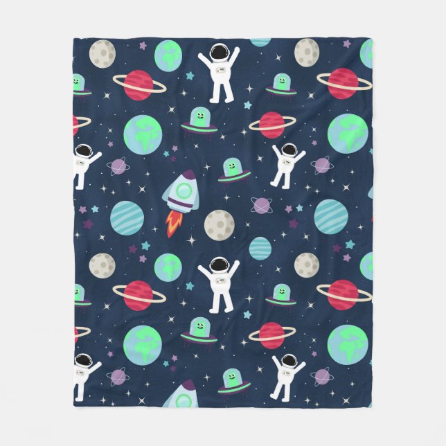 Space Pattern illustration Fleece Blanket (Front)