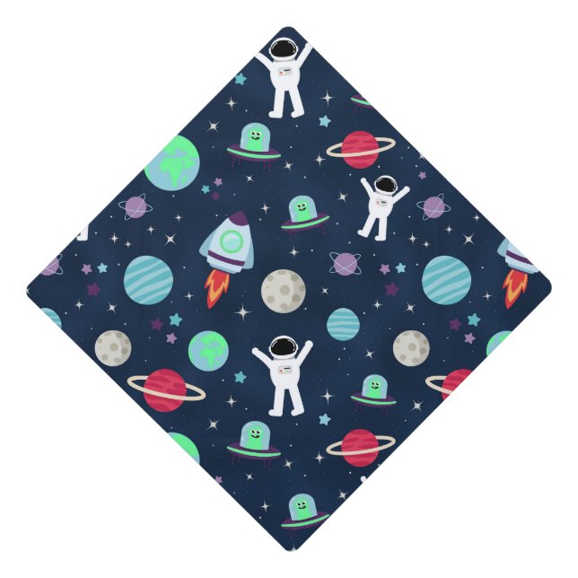 Space Pattern illustration Graduation Cap Topper (Front)