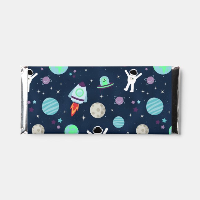 Space Pattern illustration Hershey Bar Favors (Front)