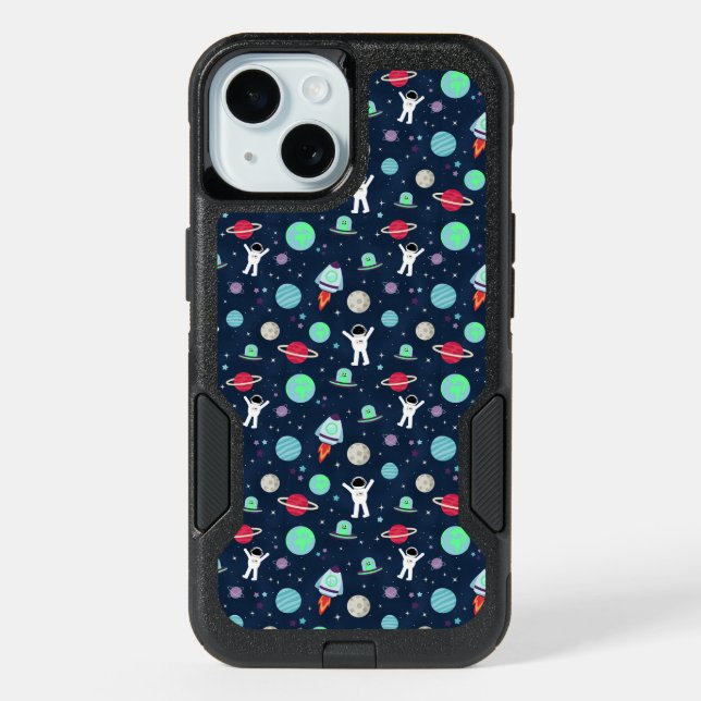 Space Pattern illustration iPhone 15 Case (Back)