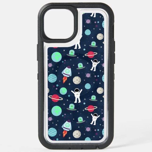 Space Pattern illustration iPhone 15 Plus Case (Back)
