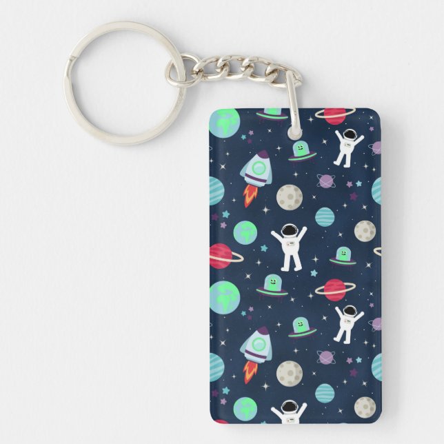Space Pattern illustration Keychain (Front)