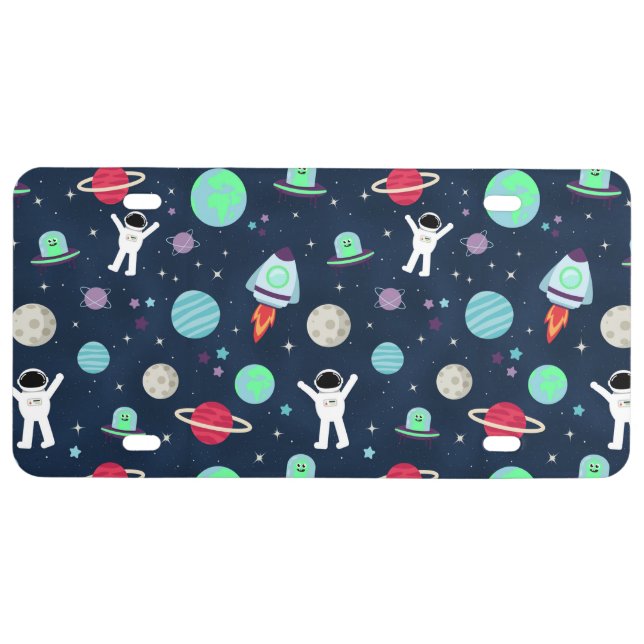 Space Pattern illustration License Plate (Front)