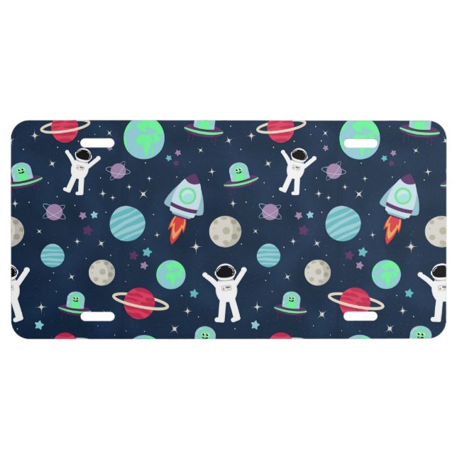 Space Pattern illustration License Plate (Front)