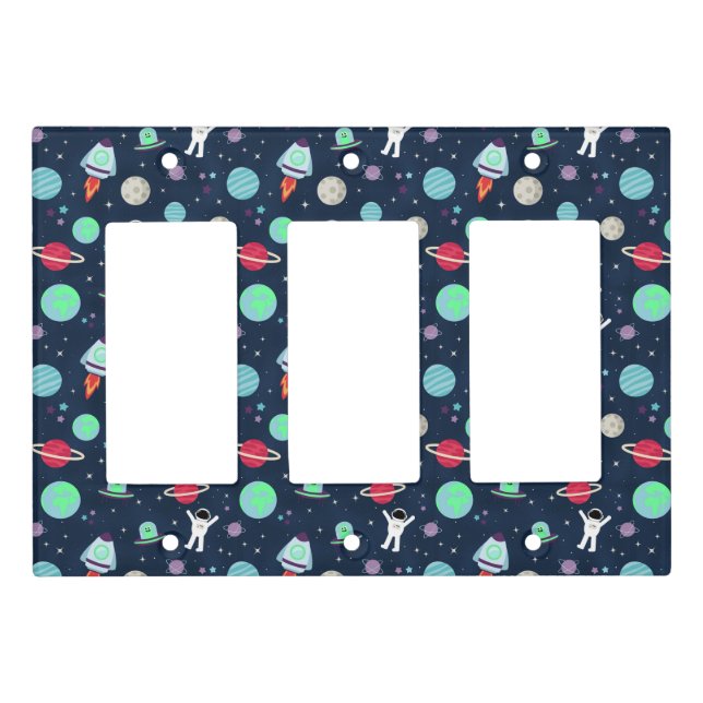 Space Pattern illustration Light Switch Cover (Front)