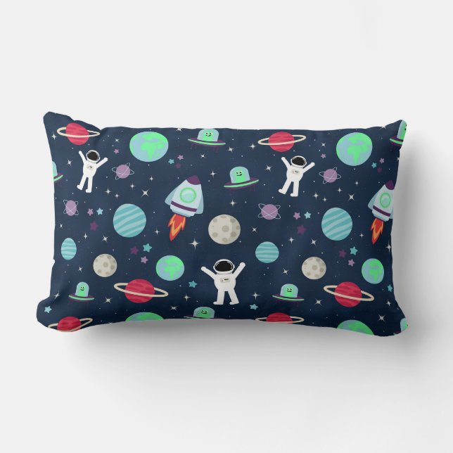 Space Pattern illustration Lumbar Pillow (Front)