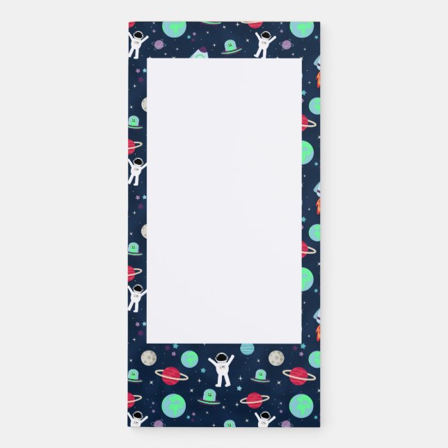 Space Pattern illustration Magnetic Notepad (Front)