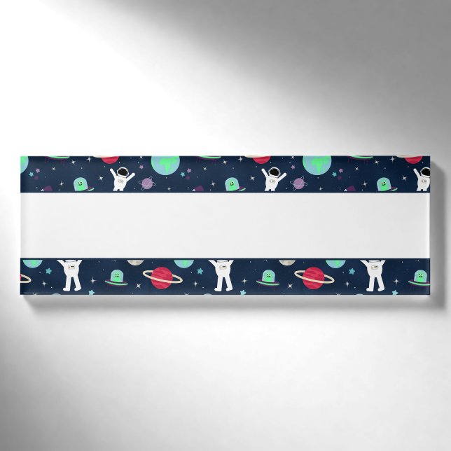 Space Pattern illustration Name Tag (Front)