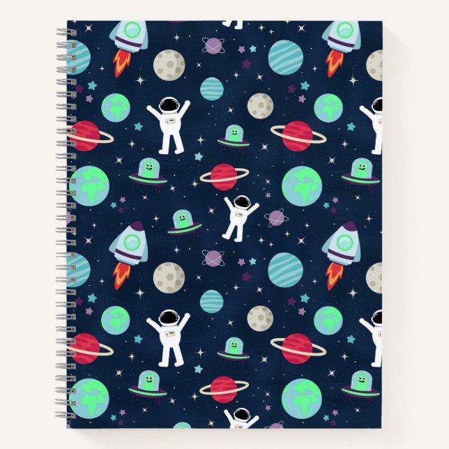 Space Pattern illustration Notebook (Front)