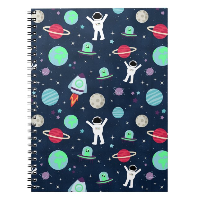 Space Pattern illustration Notebook (Front)