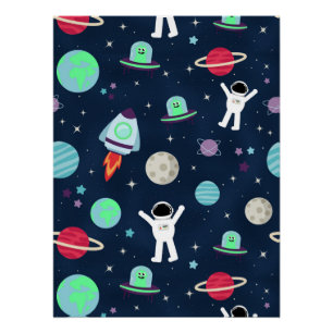 Space Pattern illustration Poster