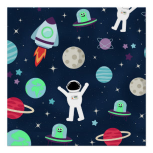 Space Pattern illustration Poster