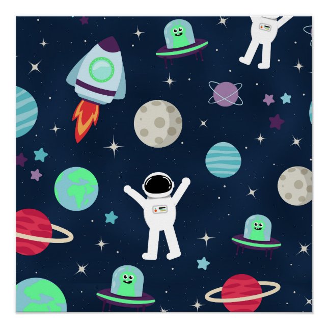 Space Pattern illustration Poster (Front)