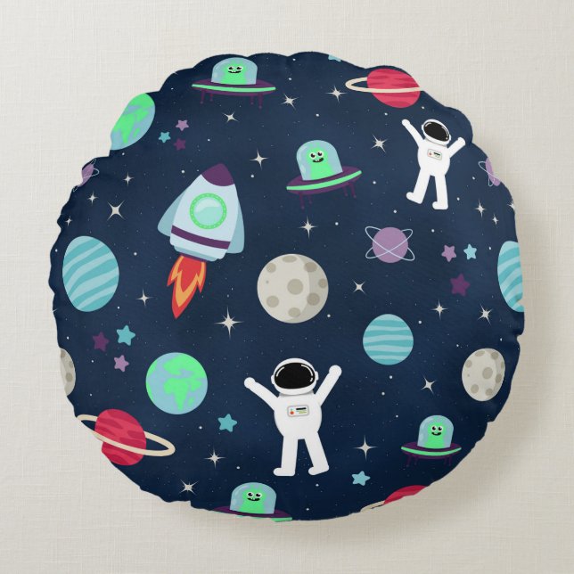 Space Pattern illustration Round Pillow (Front)