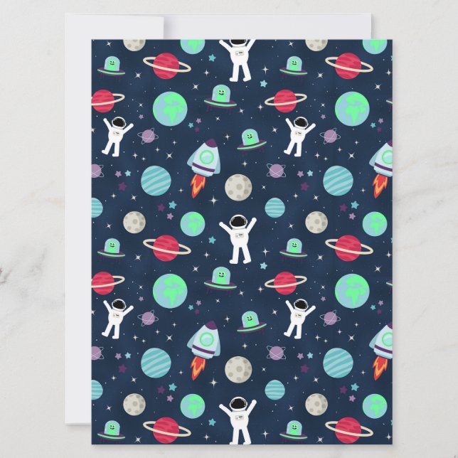 Space Pattern illustration Save The Date (Front)