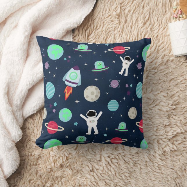 Space Pattern illustration Throw Pillow (Blanket)