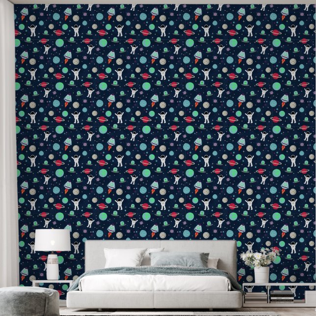 Space Pattern illustration Wallpaper (Bedroom)