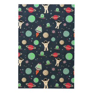 Space Pattern illustration Wood Wall Art