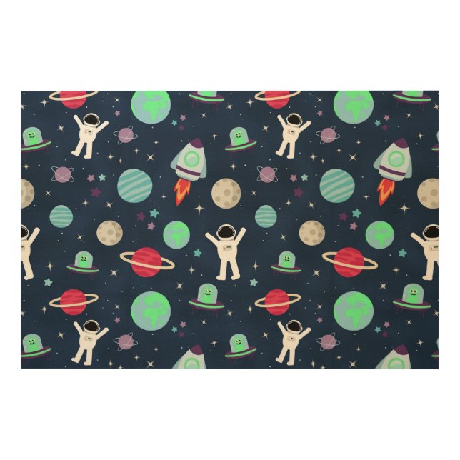 Space Pattern illustration Wood Wall Art (Front)