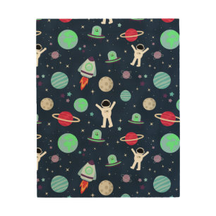 Space Pattern illustration Wood Wall Art