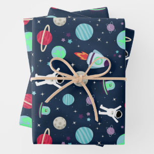 Space Pattern illustration Wrapping Paper Sheets