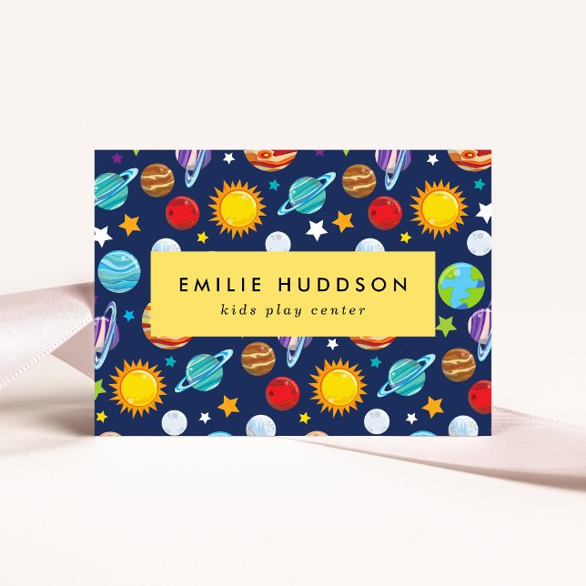 Space Pattern, Kids Play Center, Activity Center Business Card (Creator Uploaded)