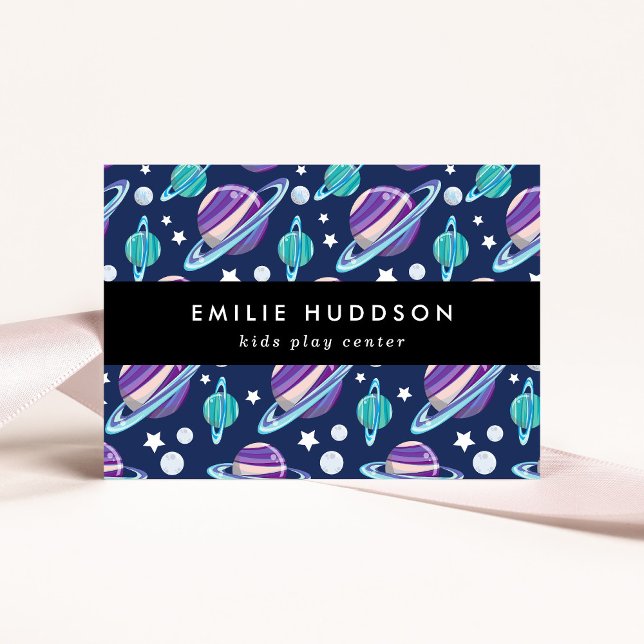 Space Pattern, Kids Play Center, Activity Center Business Card (Creator Uploaded)