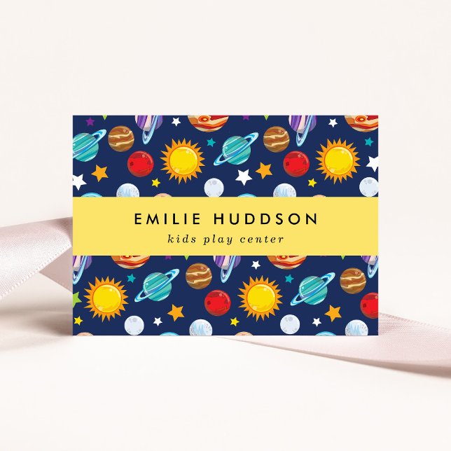 Space Pattern, Kids Play Center, Activity Center Business Card (Creator Uploaded)