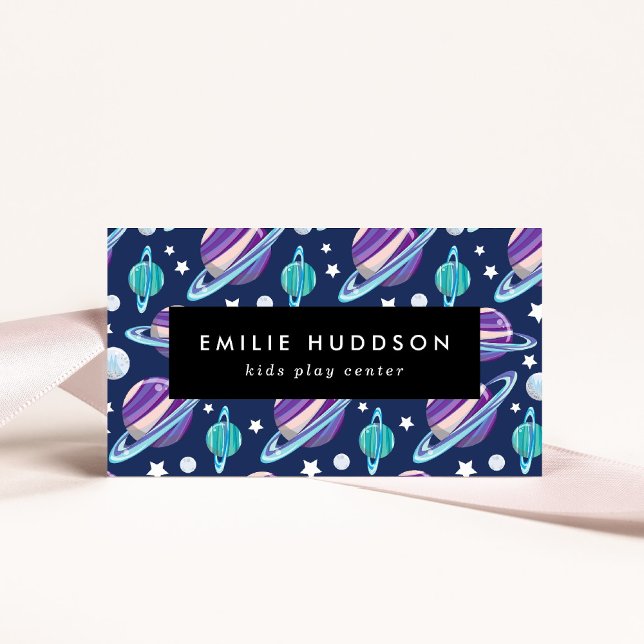 Space Pattern, Kids Play Center, Activity Center Business Card (Creator Uploaded)