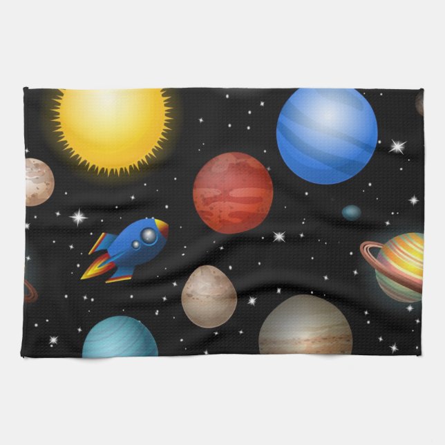 Space pattern kitchen towel (Horizontal)