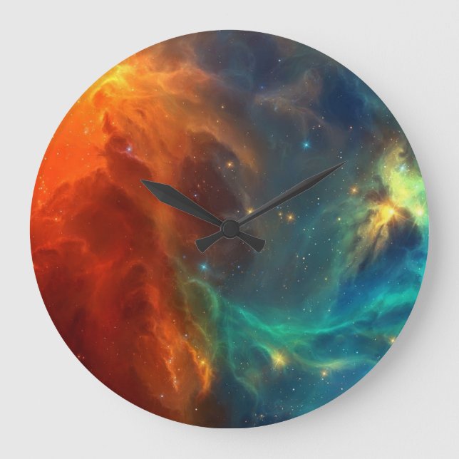 Space pattern large clock (Front)