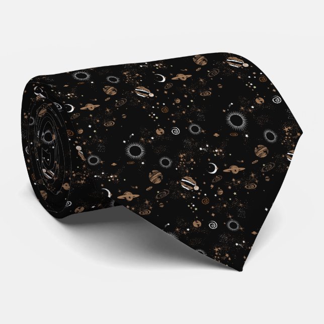 Space Pattern  Neck Tie (Rolled)