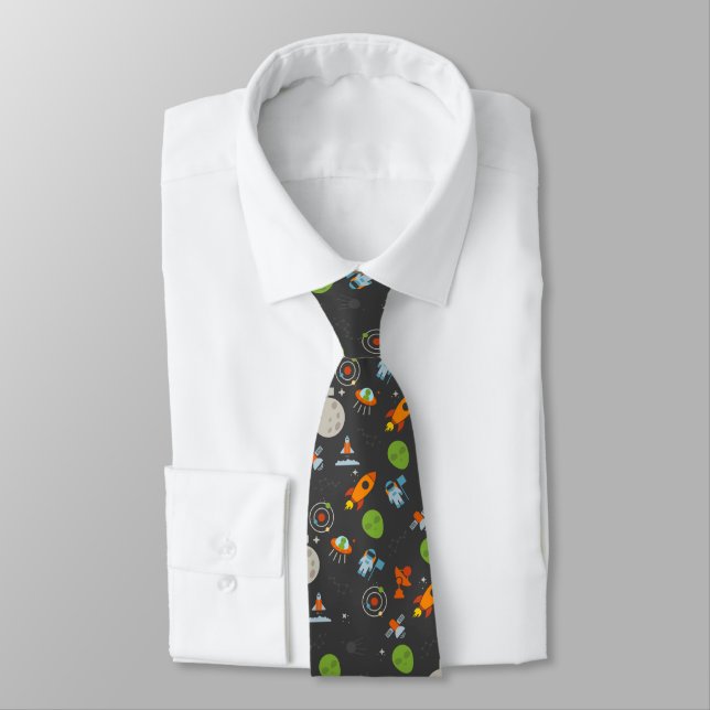 Space Pattern Neck Tie (Tied)