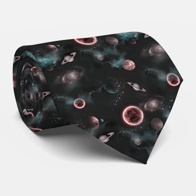 Space Pattern  Neck Tie (Rolled)