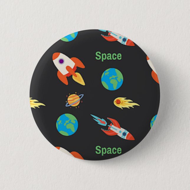 Space pattern on black button (Front)