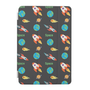 Space pattern on black iPad mini cover