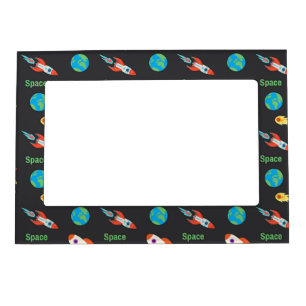 Space pattern on black magnetic frame
