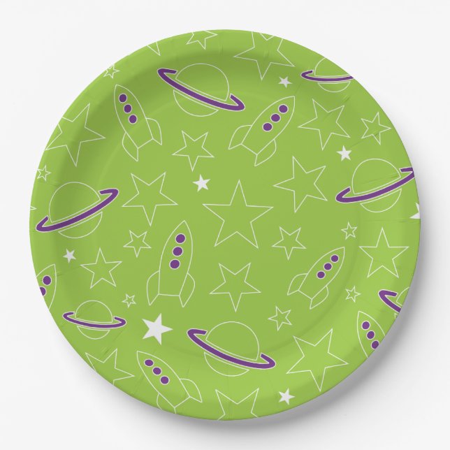 Space Pattern Paper Plate (Front)