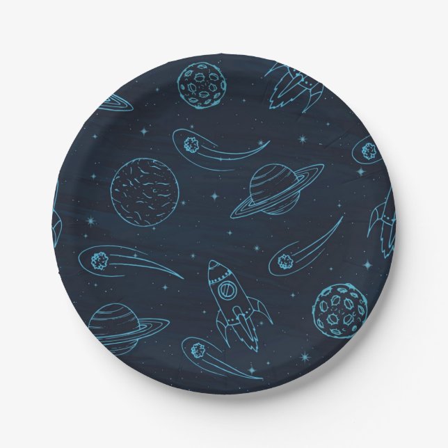 Space pattern paper plates (Front)