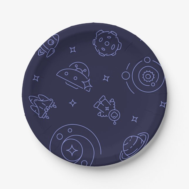 Space pattern paper plates (Front)