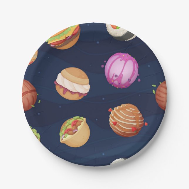 Space pattern paper plates (Front)