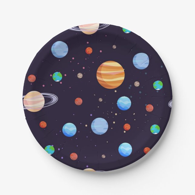 Space pattern paper plates (Front)