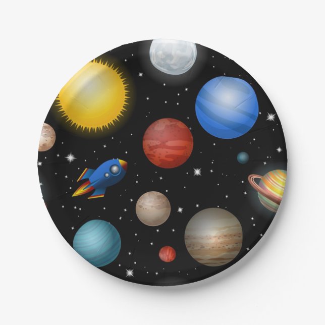 Space pattern paper plates (Front)