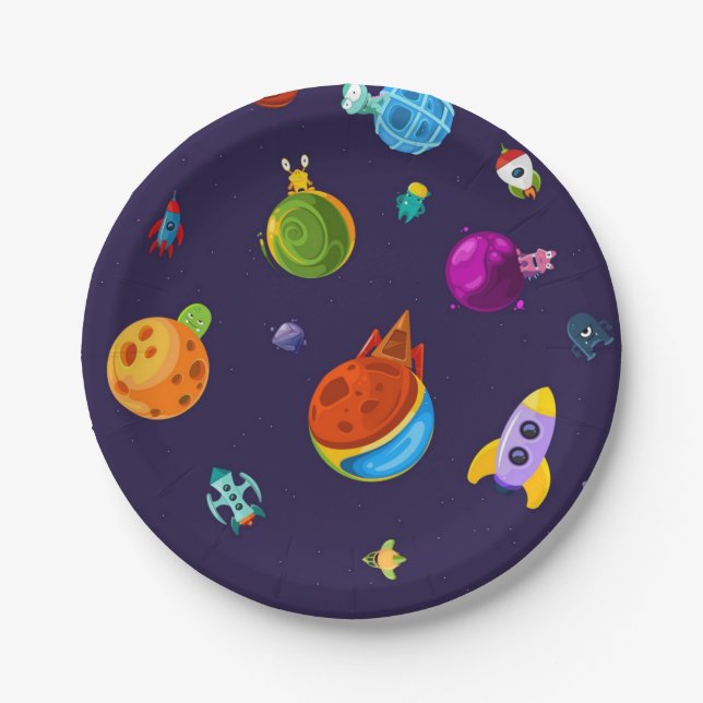 Space pattern paper plates (Front)