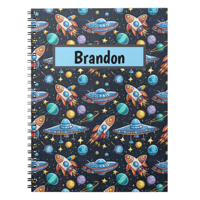 Space Pattern Personalized Notebook (Front)