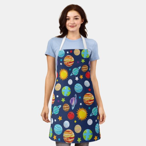 Space Pattern Planets Stars Cosmos Galaxy Apron