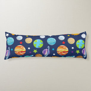 Space Pattern, Planets, Stars, Cosmos, Galaxy Body Pillow