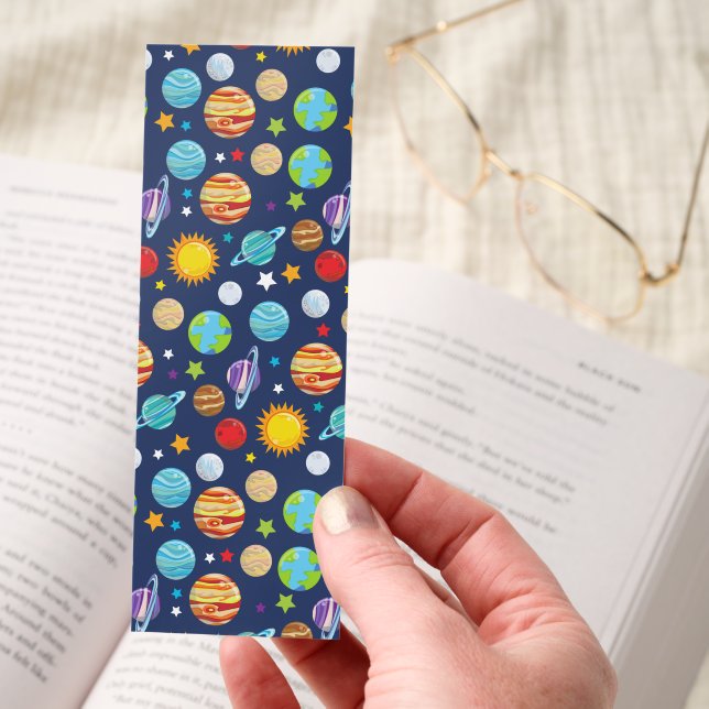 Space Pattern, Planets, Stars, Cosmos, Galaxy Bookmarks (Hand)